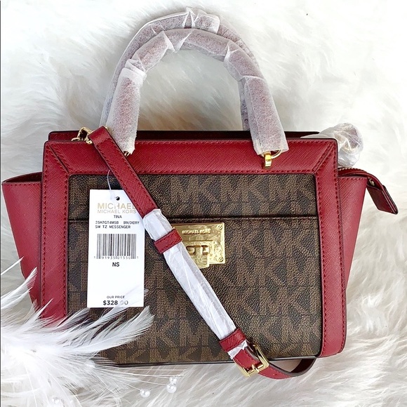 👜New Michael Kors 👜 Tina Brown Cherry Smal…